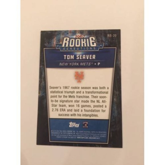 2015 Topps Update Baseball Rookie Sensations Tom Seaver NY Mets #RS-20 (018) - Picture 2 of 2